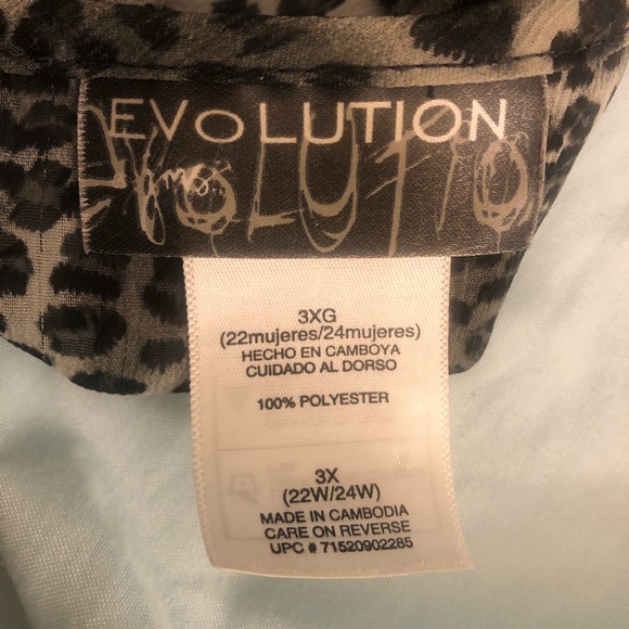 Evolution JMS Animal Print Sheer blouse - Picture 5 of 5